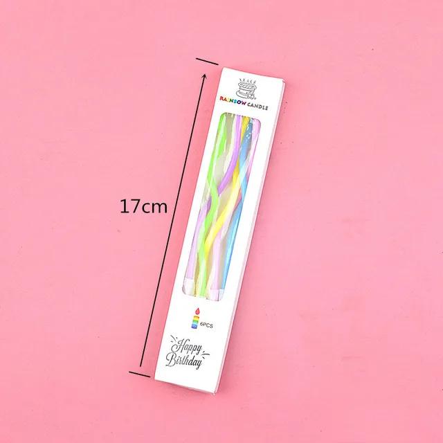 6Pcs Curve Wedding Birthday Candle Party Cake Decoration Pencil Golden Paraffin Supplies DIY Bake Boy Girl Home Tools