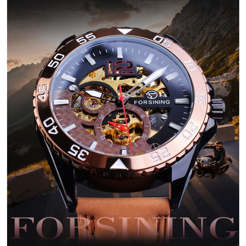 New Top Men's Watch Hollow Men's Automatic Mechanical Watch Casual Sports Belt Watch
