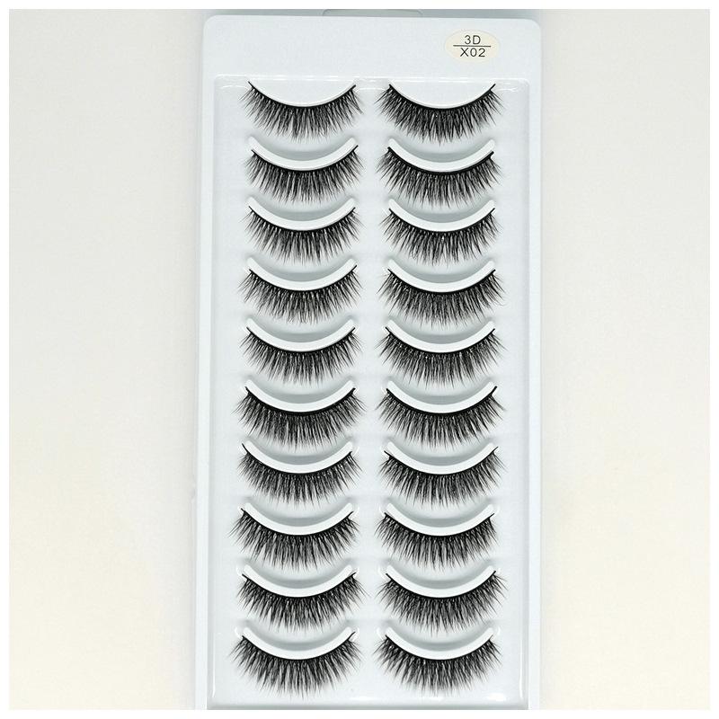 3D False Eyelashes - 10 Pairs of Soft, Natural Curling, Multi-layered 3D Lashes