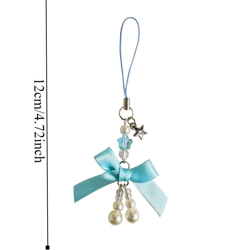Bowknot Bow Phone Strap Pearl Mobile Phone Chain Pearl Phone Pendant  Telephone Jewelry