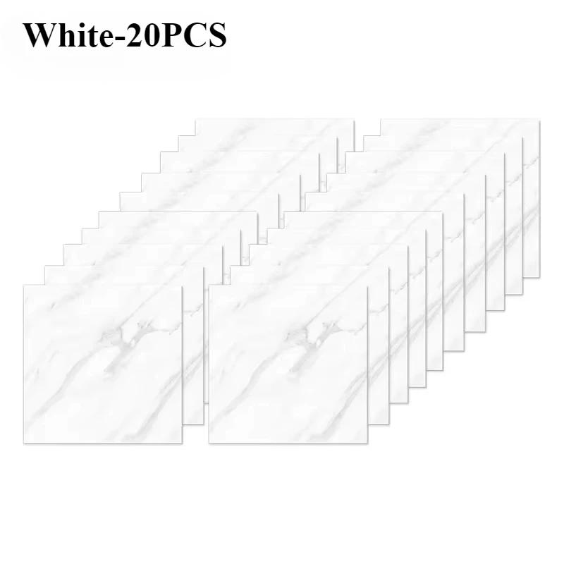 10/20/40PCS Simulated Thick Marble Tile Wall Sticker PVC Waterproof Self-adhesive Living Room Toilet Kitchen Home Floor Sticker