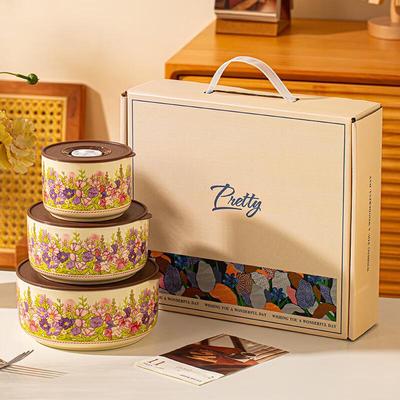 Ceramic Food Storage Bowl Set (3-Piece)