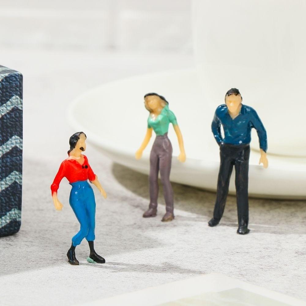 10pcs 1:87 Scale Model Building People Figures Mixed Color Simulation Doll