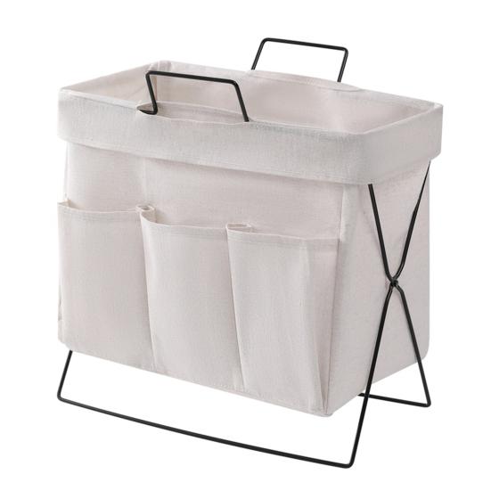

Storage Basket Foldable Dirty Laundry Basket Multipurpose Strong Load-Bearing Organizer for Clothes Groceries Snacks бежевий