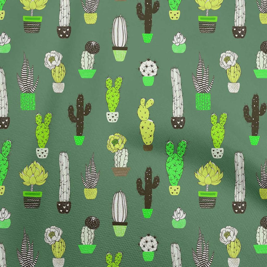 oneOone Cotton Flex Dusty Gray Fabric Cactus Sewing Fabric By The Yard Printed Diy Clothing Sewing Supplies 40 Inch