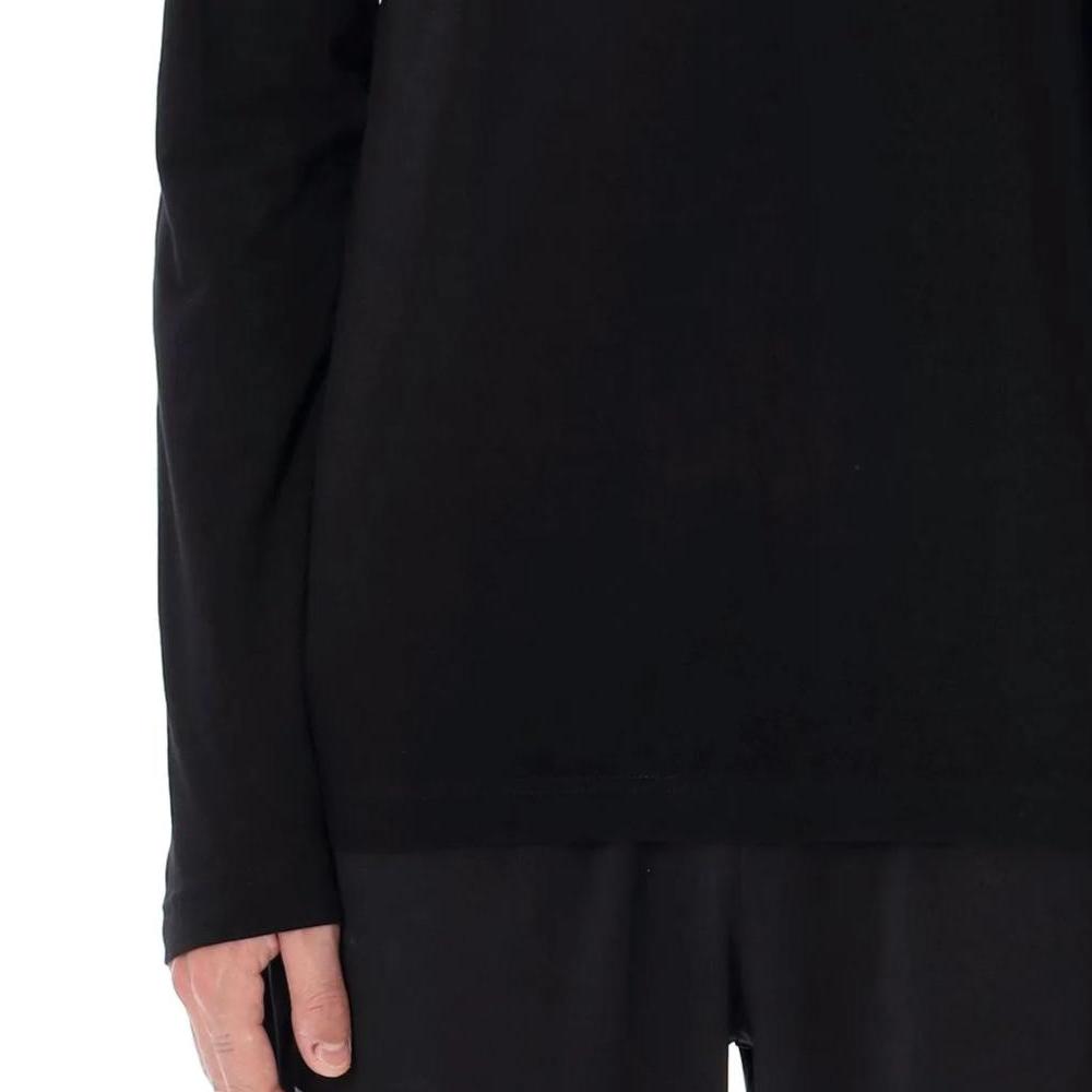 Emporio Armani Ea7 Solid Color Letter Logo Print Polo Neck Long Sleeve Polo Shirt Men Tops Black 8NPF15-PJVQZ-1200