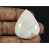 77Cts. Natural Scolecite Pear Cabochon Designer Loose Gemstone 31X37X10MM ET-201