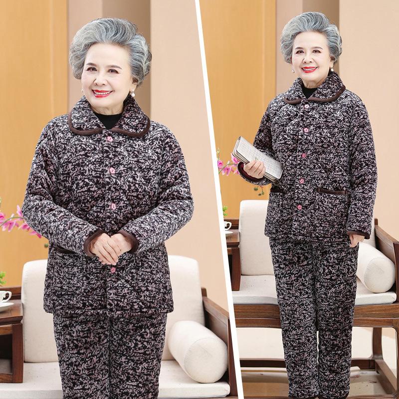 Winter pajamas set Women's thickened thermal underwear Homewear two-piece set