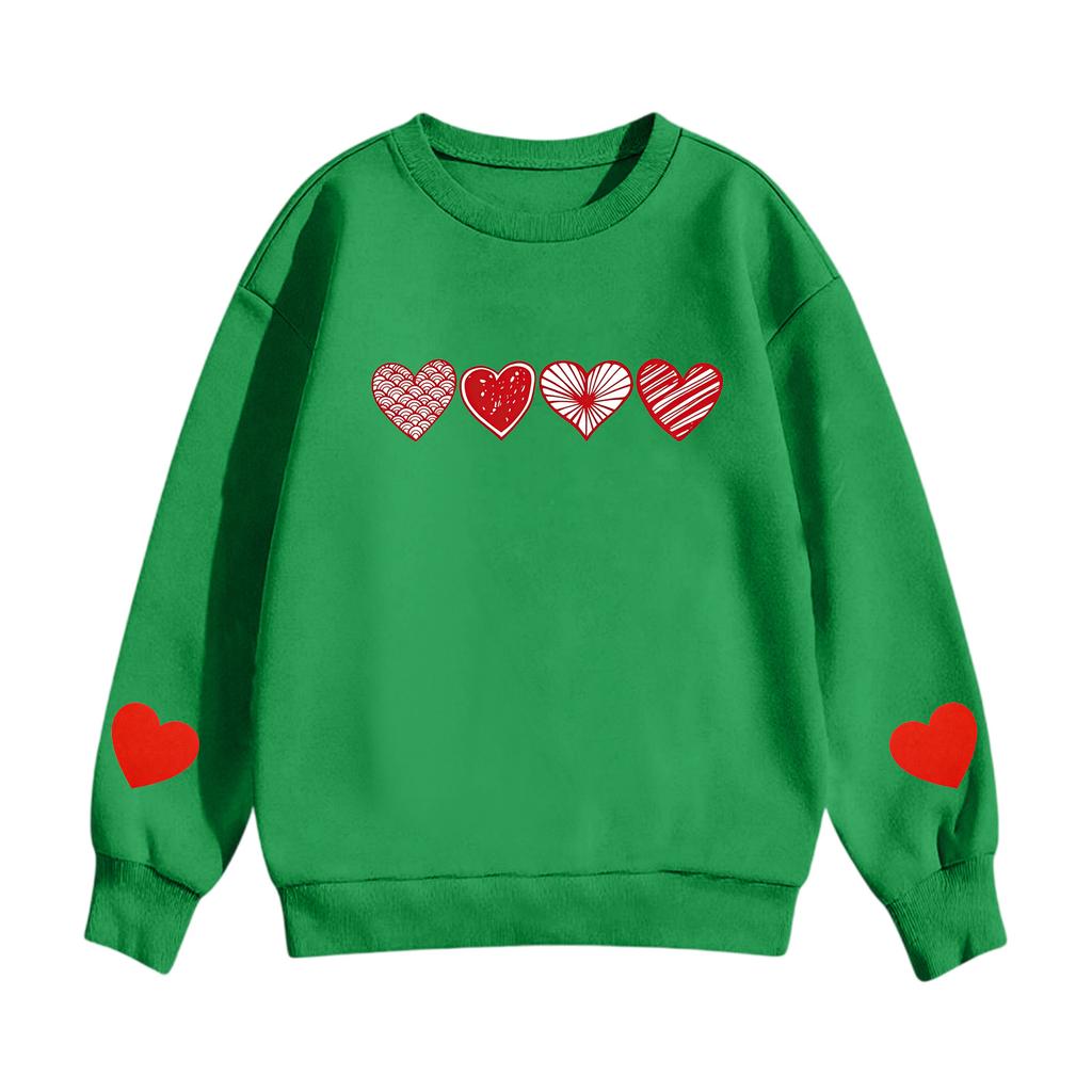 Kinder Freizeit Rundhals Bedruckter Pullover Langarm Kapuzen-Sweatshirt Oberteil