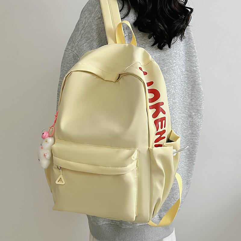 Japanischer Rucksack mit einfachen Buchstaben, lässig, süß, klein, frisch, mit großer Kapazität, für Junior High School, leicht, Studentenrucksack