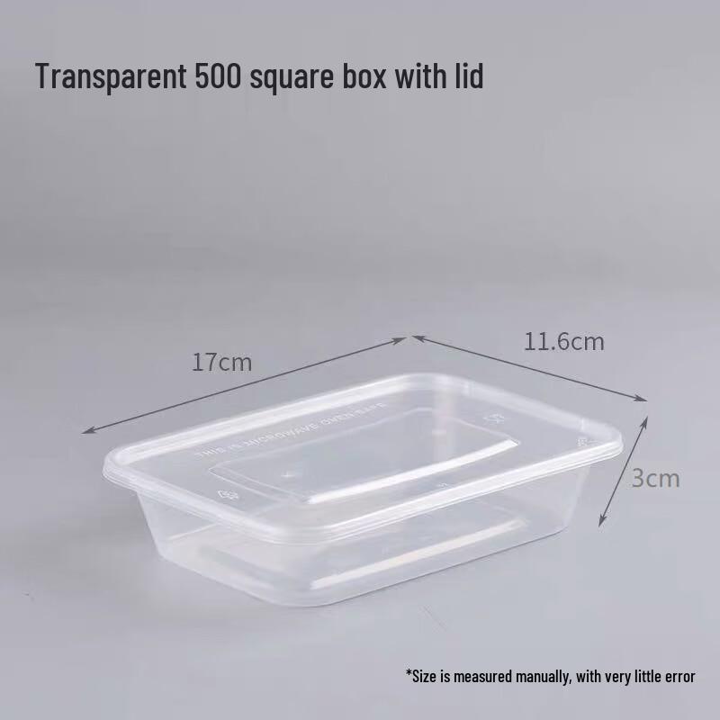 ZISIZ Rectangular Disposable Food Container with Lid