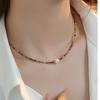 Freshwater Pearl Color Tourmaline Beaded Clavicle Chain Color Tourmaline Beaded Necklace Women'S Summer Dopamine Necklace
