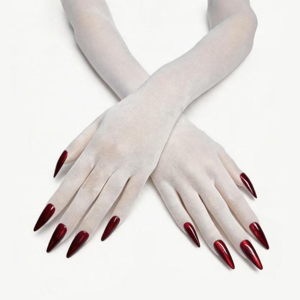 Breathable Halloween Dress Gloves Sheer Ultra-Thin Gloves Gift Cosplay Gloves Stage Wear