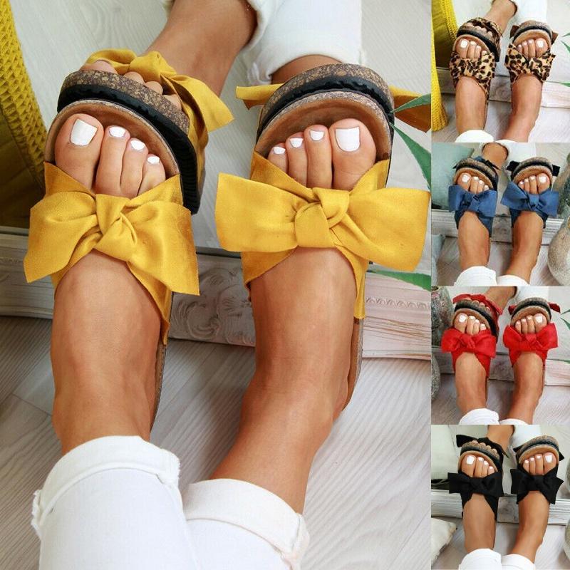 Women Flatform Bow Slides With Breathable Design For Summer Comfort**