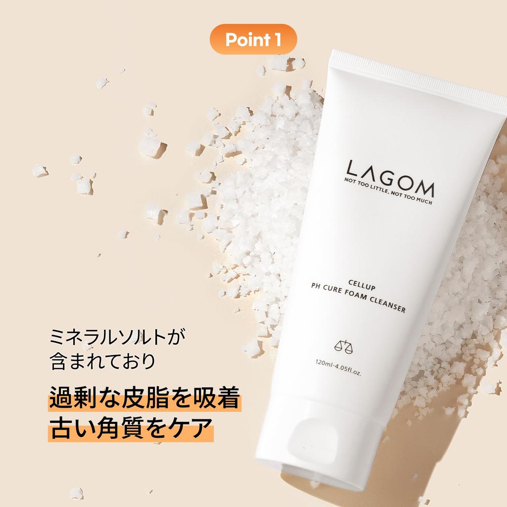 LAGOM pH Balancing Foam Cleanser 120ml (makeup remover/face wash)