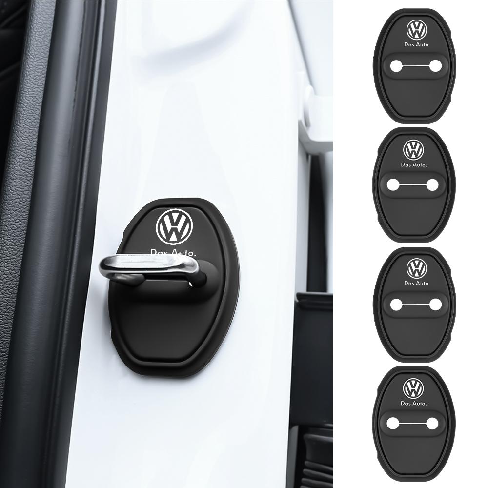 2026 Hot Valve Stems Caps 4Pcs Silicone Car Door Lock Cover Sticker Auto Accessories For Volkswagen VW Golf Polo Tiguan Lavida Touran Pas