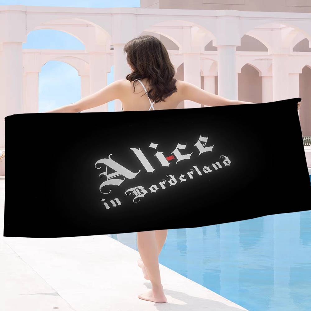A-Alice In B-Borderland Anime Beach Swimming Towel Soft Absorbent Washcloth Children's Gifts for Kids Travel Camping Gym