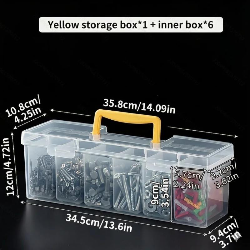 1/7pcs Tool Parts Storage Box Set Multi-Compartment Tool Organizer,Sorting Box For Screws,Wrenches,Hardware Accessories,and Toys