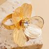 Elegant Ginkgo Leaf Flower Ring for Women, Vintage Gold Finger Ring Wedge Jewelry Accessory Gift