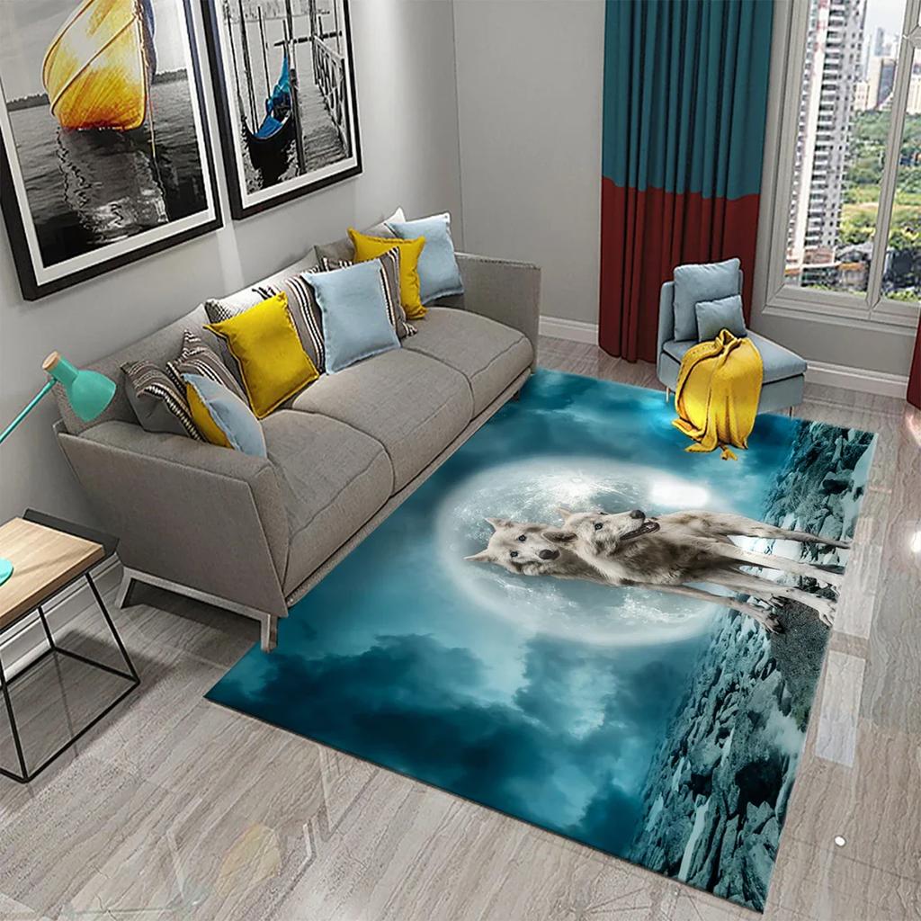 Wolf Carpet Household Rug for Children's Bedroom Living Room Chair Bedside Modern Simple Floor Mat Bathroom Kitchen Non-slip Mat