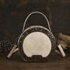 Chinese Style Round Crossbody Bags Women Embossing Shoulder Bags Large Capacity Pu Leather Vintage Handbags For Work Shopping