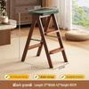 Solid Wood Folding Step Stool Chair - Multifunctional 3-Step Ladder for Kitchen and Household Use