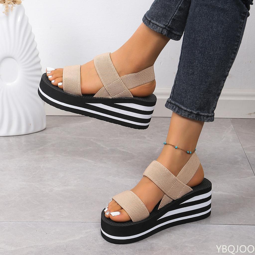 Fashion Women's Sandals 2025 Summer Fashion Platform High Heels Beach Women's Comfortable Wedge Shoes Outdoor Soft Soled Women's Shoes