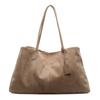 Elegant Shoulder Pouch Suede Shoulder Bag Korean Style Storage Suede Handbag All-match Suede Bucket Bag Underarm Tote Bag Office