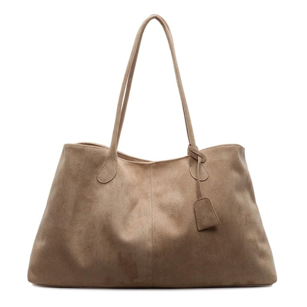 Elegant Shoulder Pouch Suede Shoulder Bag Korean Style Storage Suede Handbag All-match Suede Bucket Bag Underarm Tote Bag Office