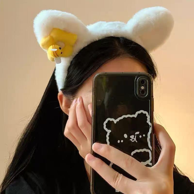 Cute Cartoon Cat Ears Plush Headband for Women - Perfect for Face Washing & Hair Styling In Autumn/Winter