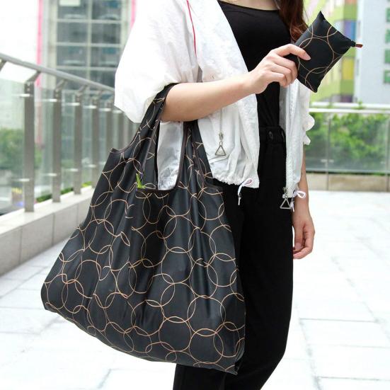 Foldable Colored Large Capacity Shopping Handbag Grocery Storage Bag Tote Pouch