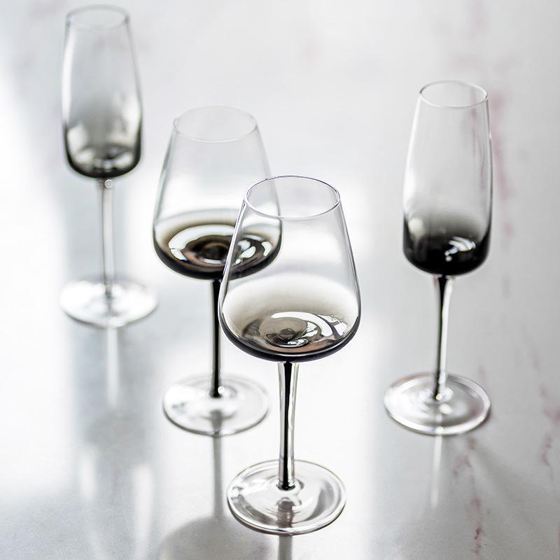 Black Stem Crystal Glass Red Wine Glass Champagne Glass Home Use Gradient Personalized Transparent Wine Goblet