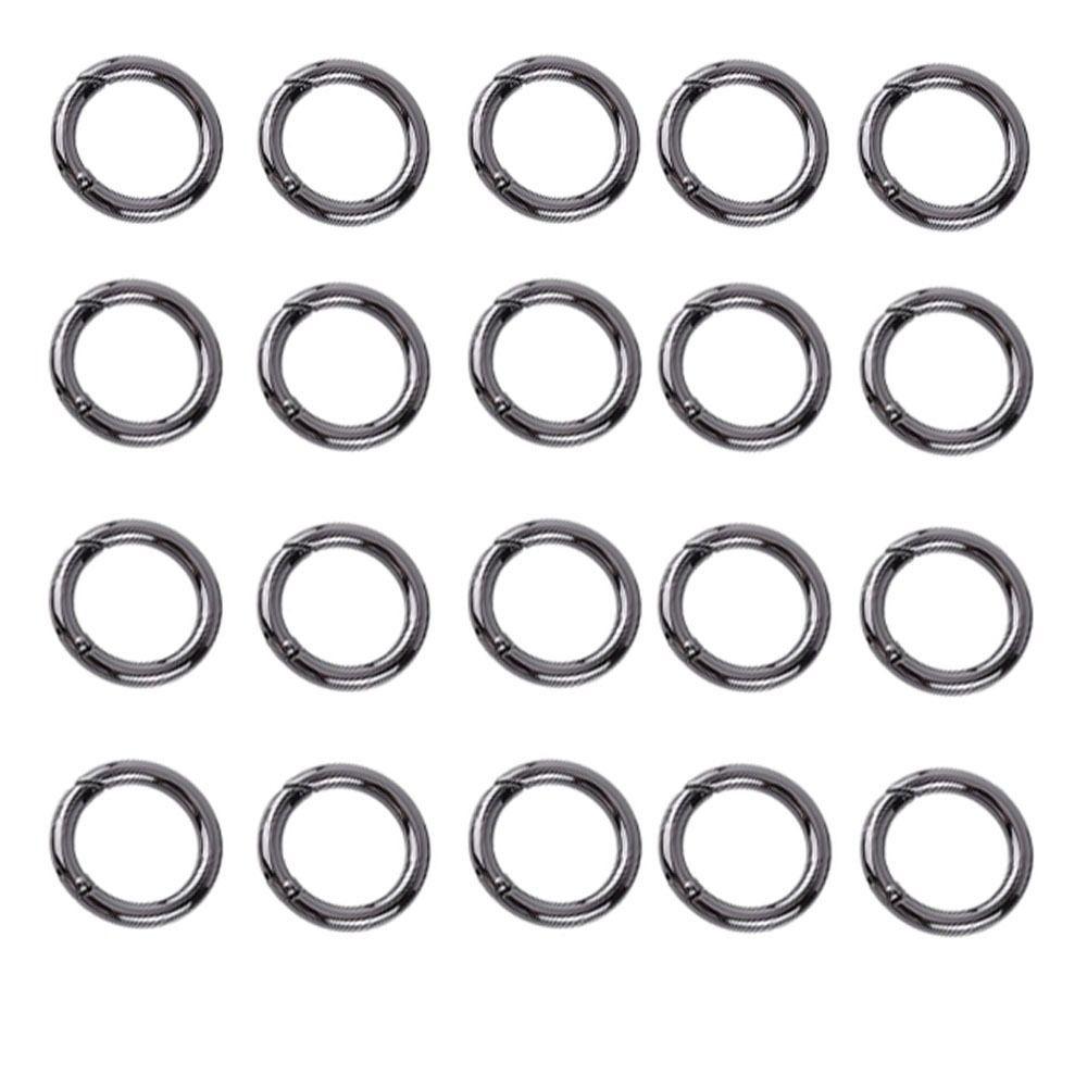 

20 Pcs Round Carabiners Rings Zinc Alloy Keychain Buckle Daily Carry Round Carabiner Snap