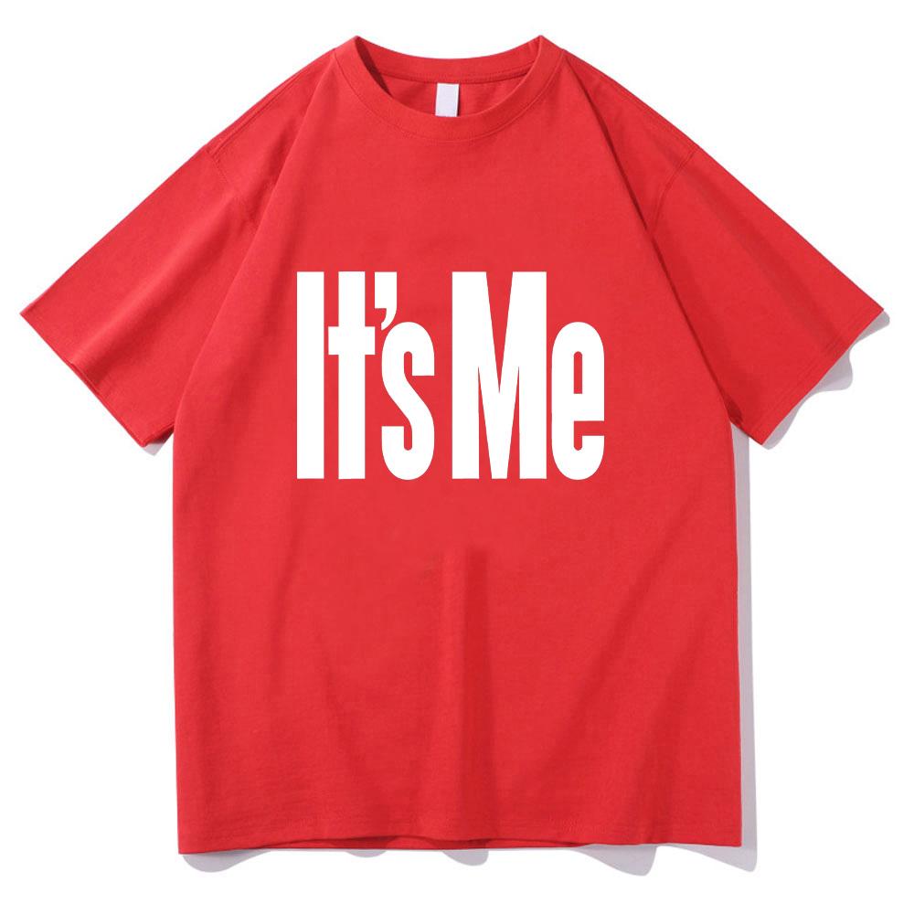 

IT s Me T Shirts Simple Letter Print Tshirt Men Women Fashion Cotton Casual Short Sleeve O Neck Tops Y2K XXL червоний