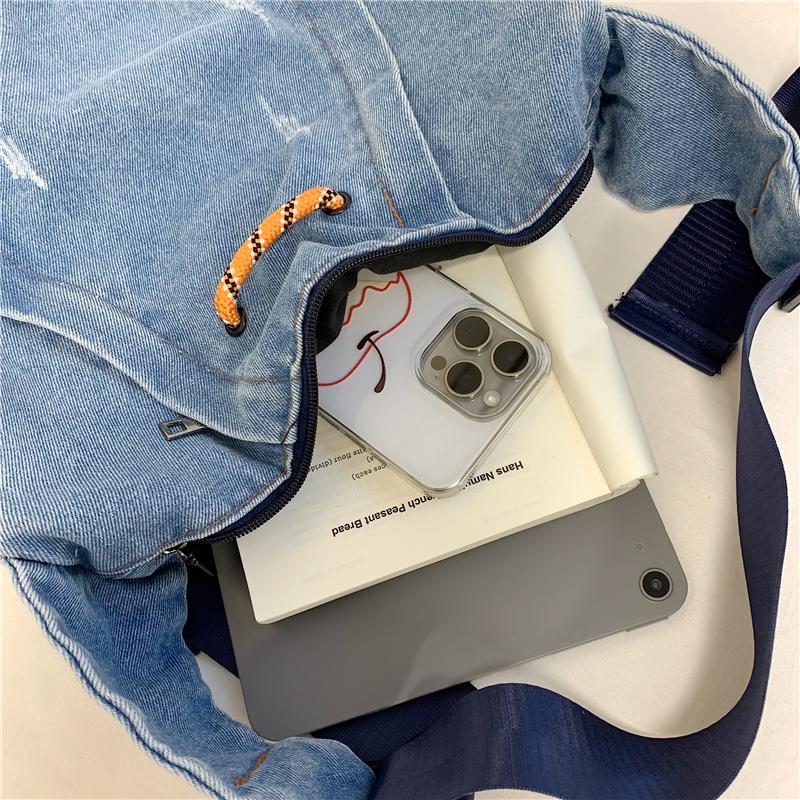 Large Capacity Denim Bag Women's Shoulder Crossbody Bag