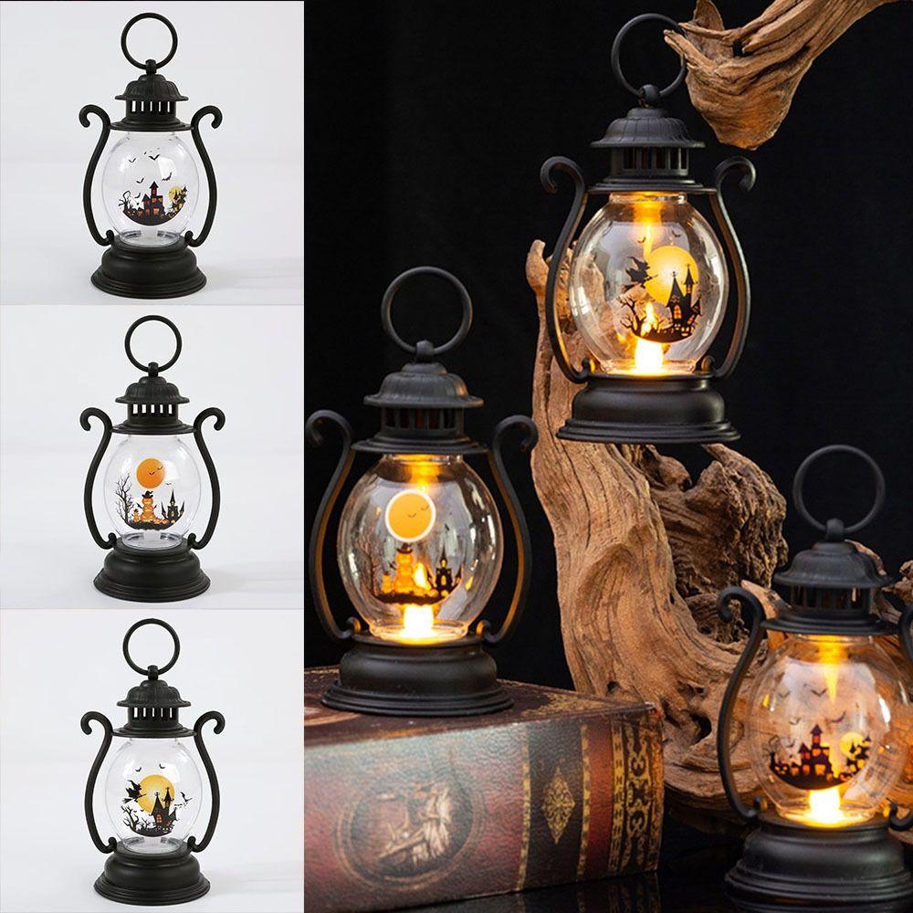 

Подвесной тыквенный фонарь на Хэллоуин Электронная свеча масляная лампа Хэллоуин Портативный фонарь детский