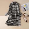 Plaid Shirt Women Mid Length Loose Shirt Long Sleeved Casual Top Summer Women's Clothing