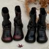 Autumn and Winter New Polished Thick Heel Heightened Width Large Tube Circumference Stacking Boots Western Low Heel Short Boots Women