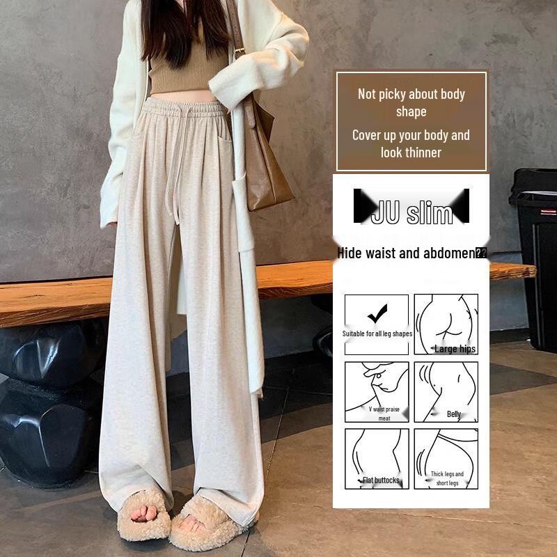LANGSHA Women's High-Waist Loose Wide-Leg Drapey Pants