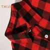 Fall Winter Men Shirt Coat Plaid Print Long Sleeves Chest Pocket Turn-down Collar Single-breasted Loose Contrast Color Jacket
