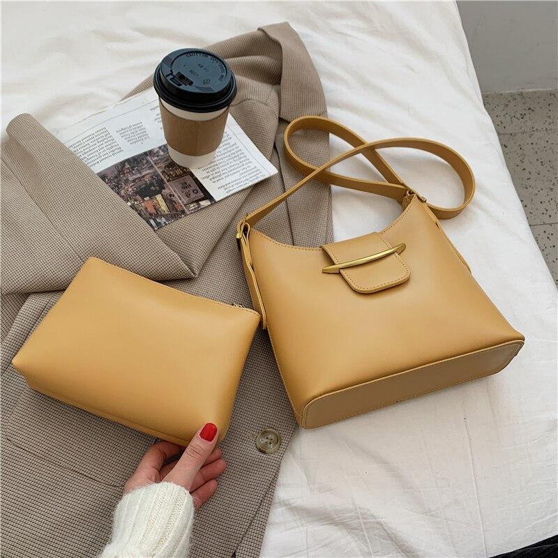 Buy Bucket Bag 2021 Fashion New High Quality Pu Leather Women 'S Designer Handbag Shoulder