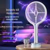 Wall-Mounted 3-in-1 Purple Light Electric Mosquito Swatter: Handheld, Electric Shock, Insect Attracting Killer Lamp
