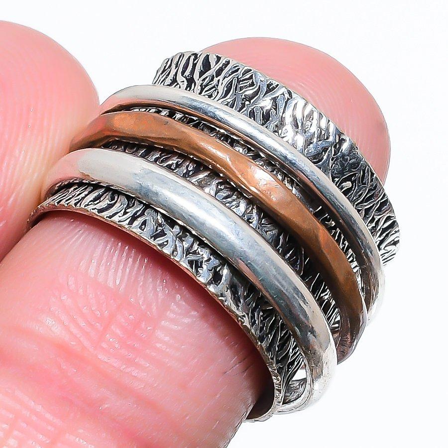 

Кольцо Natural Meditation Spinner из стерлингового серебра 925 пробы, размер 6,5 p9s23