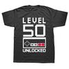 Level 50 Years Old 1974 50th Birthday Gift T Shirts Graphic Cotton Streetwear Short Sleeve ONeck Harajuku Oversized Tshirt
