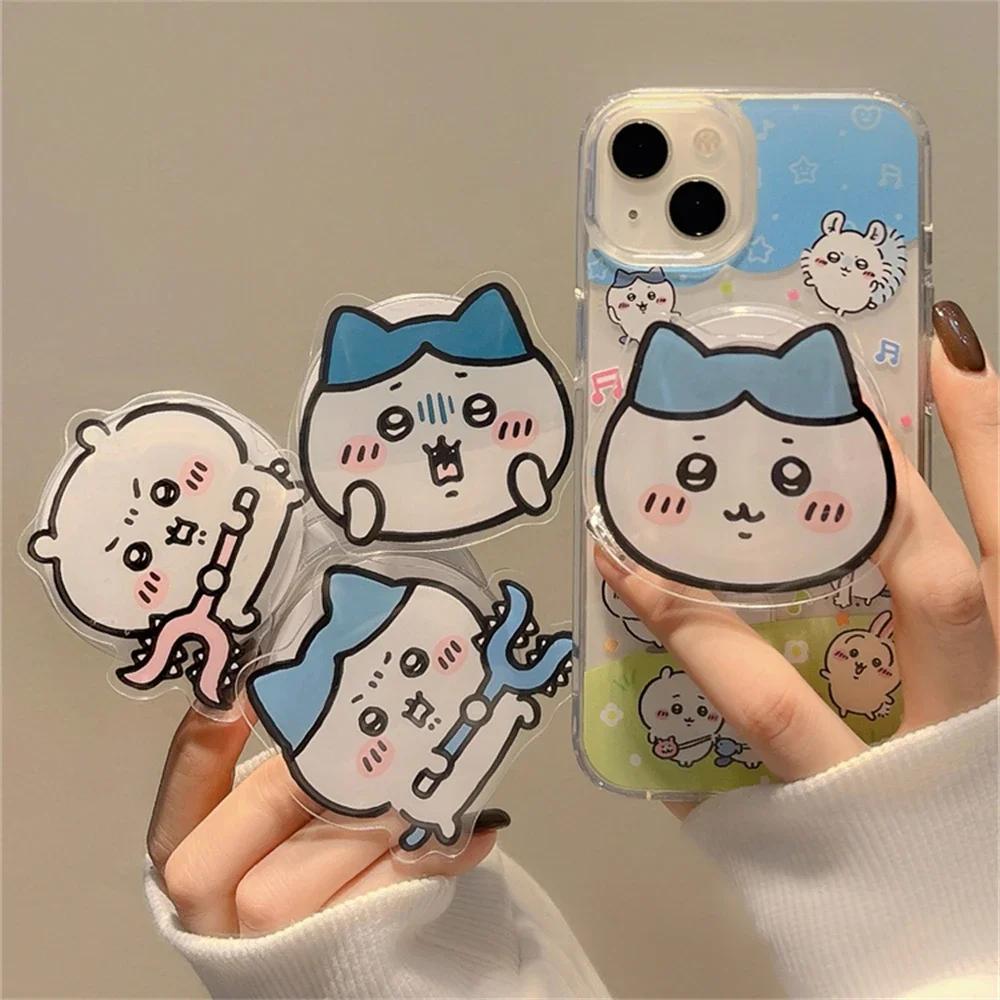 Korean Cute Fun Cartoon Chiikawa For Magsafe Magnetic Phone Griptok Stand For IPhone 17 Pro Max For Samsung Galaxy Foldable Holder Socket Bracket