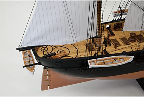 Woody Joe 1/120 scale model of the Susquehanna Black Ship with unfurled sails, assembly kit
