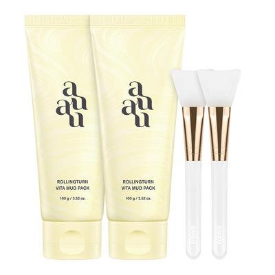 Are You Rolling Turn Vita Mud Pack, 2 Vita Mud Packs + 2 Pack Brushes