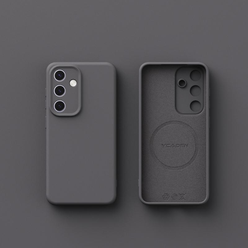 For Samsung S25 S24 Ultra S23 Plus S22 Case Liquid Silicone Matte Soft Lens Protection Slim Shockproof Wireless Charge Magnetic Back Cover