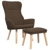 Recliner Chair with Ottoman Brown Fabric
