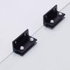 2Pcs/Set Black Glass Clips Flat Strong Bearing Capacity Stainless Steel Portable High Hardness